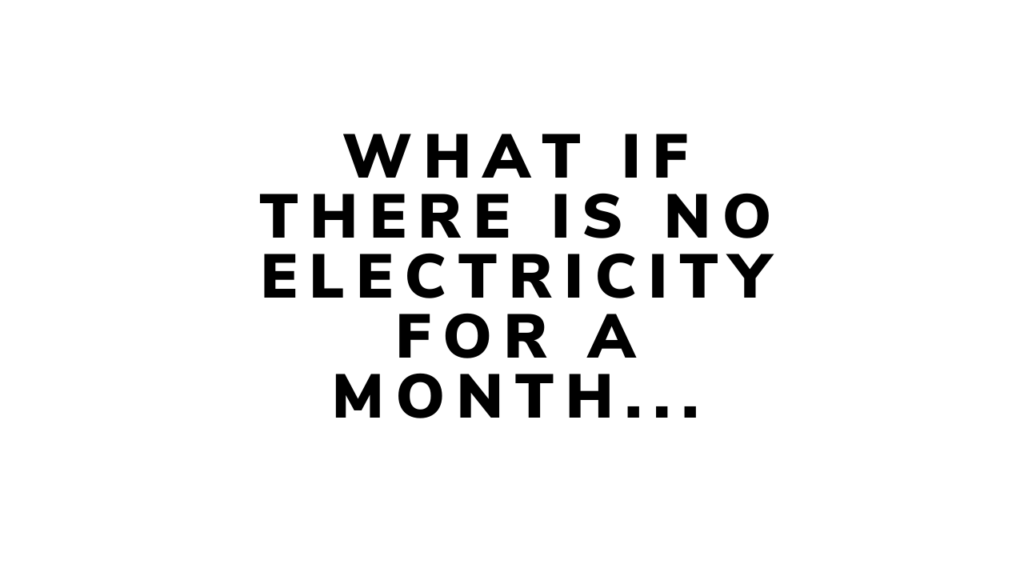 WHAT IF THERE IS NO ELECTRICITY FOR A MONTH... Praneeth Says